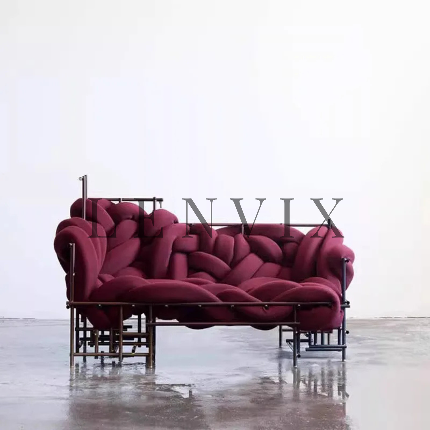 Lenvix Sculptural Accent Sofa, Modern Artistic Lounge Chair for Living Room