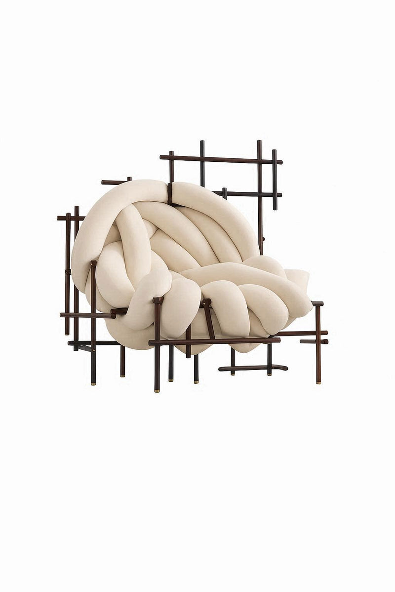 Lenvix Sculptural Accent Sofa, Modern Artistic Lounge Chair for Living Room