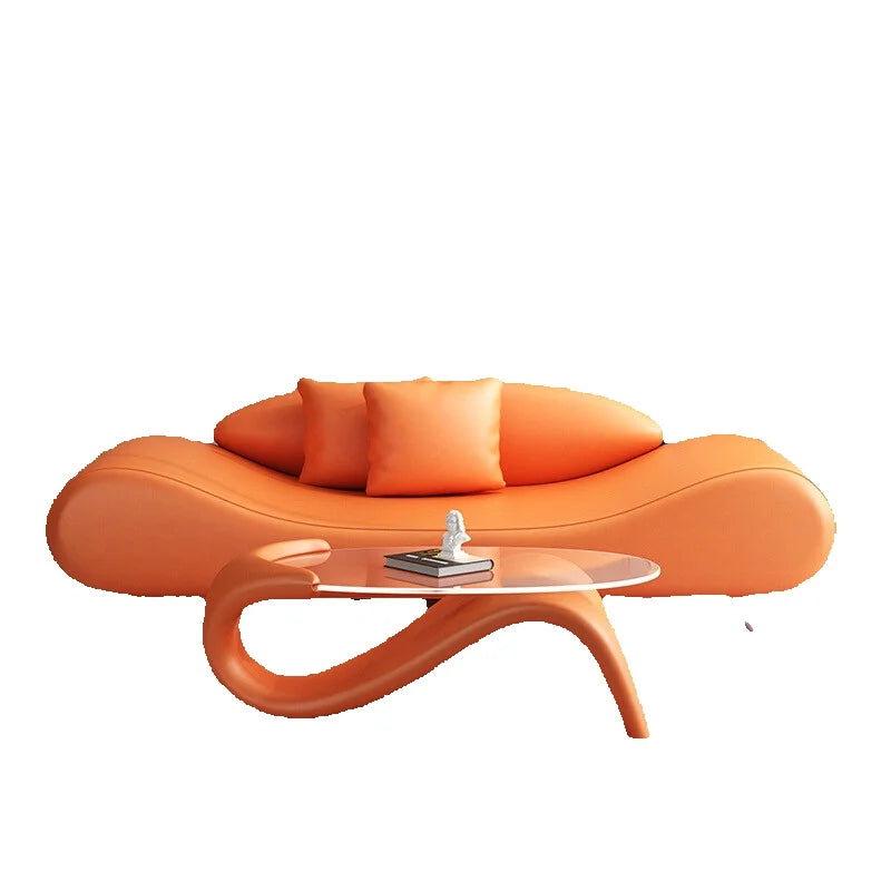 Lenvix Designer Curved Lounge Sofa, Modern Nordic Statement Couch